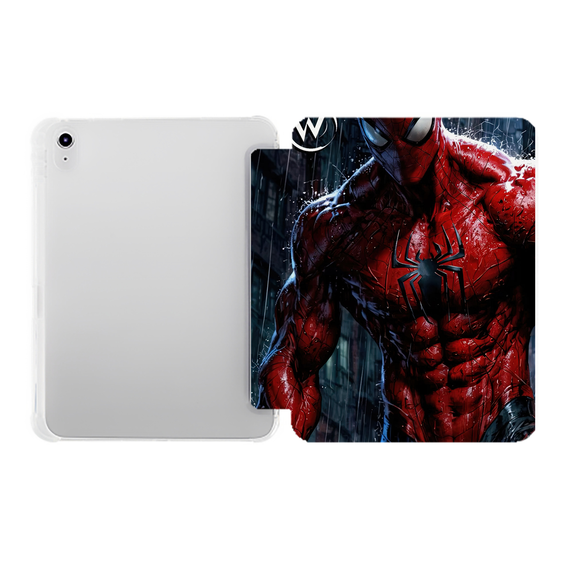 （画像用） Spider Man スパイダーマン IPad ケース ペン収納付き 三つ折りスタンド PUレザー×シリコン 対応機種9.5/10.5/10.9インチ